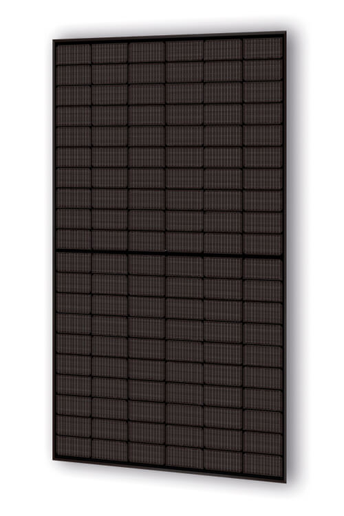 Side view of the ASWS solar module Strong Style HJT BLACK MESH.